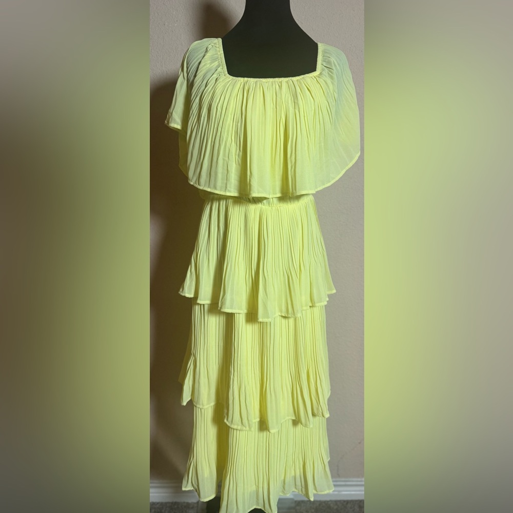 She + Sky Yellow Layered Dress